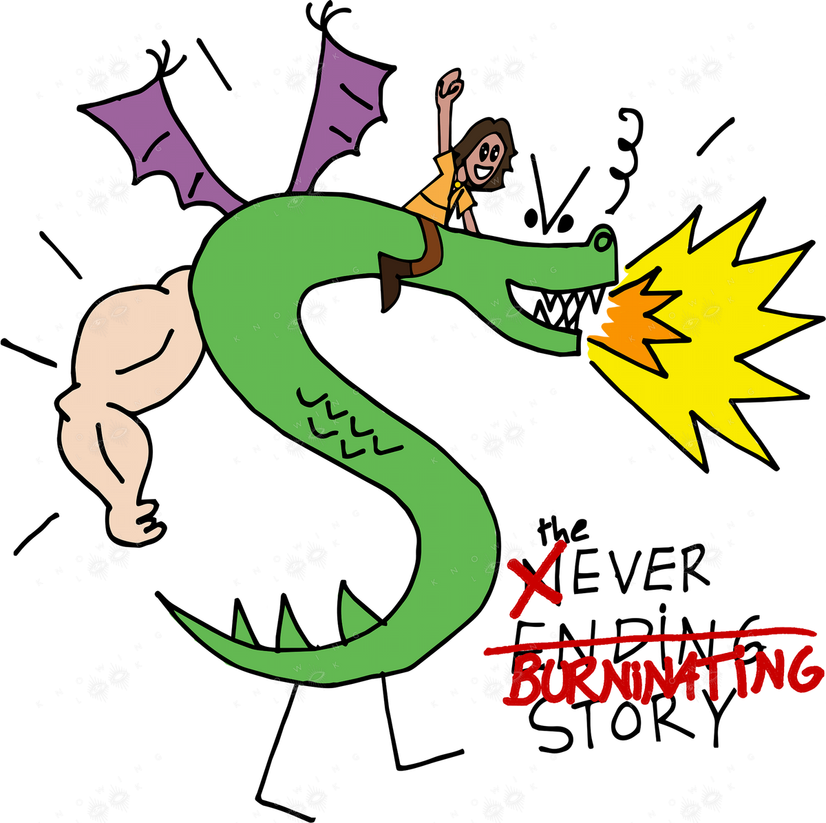 Feel the Burninating — Trogdor the Burninator × The NeverEnding Story Crossover tee